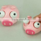 Promotional squeeze pink pig PVC keychain toys