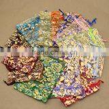 13*18cm In Stock Mixed Color Wholesale Drawstring Small Packing Rose Printed Organza Bag For Necklace