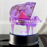 Romantic Crystal Piano Model for Crystal Crafts and Wedding Gift