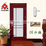 Modern Design Veneer Wood Door Solid Wooden Glass Insert Doors for Toilet thumbnail-1