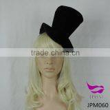 Custom Plain Black Small Formal Hat With Hair Attached thumbnail-3
