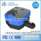 China Hot Sale Universal Car Charger With Travel Adaptor and Wall Socket thumbnail-1