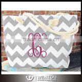 Wholesale Chevron Beach Tote Monogram Bags thumbnail-3