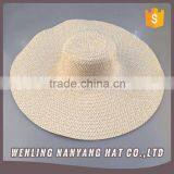 Ladies Straw Sun Visor Wide Large Brim Floppy Fold Swimming Beach Straw Hat thumbnail-3