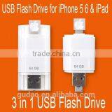 Micro USB OTG USB flash drive custom memory disk 32G 64G for iPhone 5 5s 6 6s 6 plus for iPad air mini android smartphone