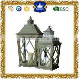Wooden/Iron Lanterns With Wax Candle Set 2 Packing thumbnail-1