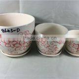 Ceramic Flower Pot Different Size With Same Pattern thumbnail-4