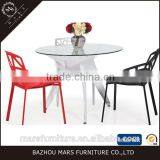 Round Glass Table With Metal Legs thumbnail-3