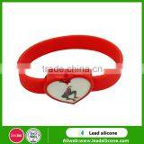 High Quality Cheap Debossed Silicone Wristbands/ Custom Silicone Heart Watch Bracelets thumbnail-2