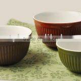 3pcs Stoneware Mixing Bowl Set With Solid Color thumbnail-1