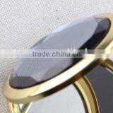 Flip Type Metal Gemstone Shaped Round Mirror With Snap Hook/mirror thumbnail-2