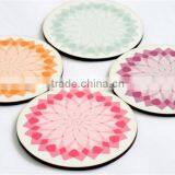 2017 Round Wooden Pastel Aqua Pink Coasters Made in China