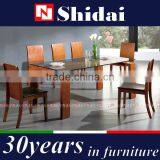 Dining Table With Glass Top and 8 Chairs Teak 9 Piece Dining Set Wood A-9 thumbnail-1