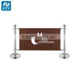 Round Top Chrome Cafe Barrier With Canvas thumbnail-1
