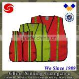 Orange Yellow Red Polyester Fabric Safety Vests Police Safety Reflective Vest