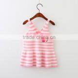 High Quality Autumn Children Clothing Girls Striped V Neck Sleeveless Sweater Vest thumbnail-4