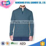 Elite Dry Fit Performance 100%polyester Heather Sports Long Sleeve Running Reflective Zip t Shirts 1/4 Zip Pullover thumbnail-1