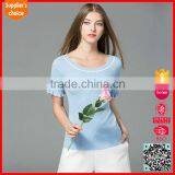 Latest Design Short Sleeve Cozy Knit Sweatershirt Tight Pullover Sweater thumbnail-4