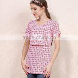 Thin Section Short Sleeve Nursing Clothes Floral Breastfeeding Clothing Cotton Maternity Mother Outdoor Tops thumbnail-4
