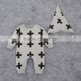 Baby Boy Girls Climb Clothing Romper New Fashion Cotton Design Garment Jumpsuit Set Hat Short-sleeved 2pcs Outfit Guangzhou Sale thumbnail-2