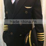 Juqian Good Quality Custom Winter Style Factory Price Green Mens Long Sleeve Airline Pilot Uniform for Captain thumbnail-2