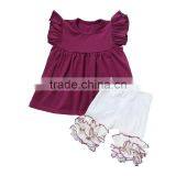 Boutique Clothes Children Dress Sets 2pcs Cute Girls Same Color Serge Clothing Set Cotton Print Outfit thumbnail-2