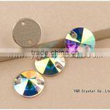 14mm 16mm Decorative Round Clear Glass Crystal Button Sew on Stones thumbnail-4