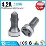Fashion Design Matel 4.2A Triple USB Car Charger YLCC-235 thumbnail-1