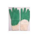 Green Latex Coated Gloves