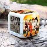 Hot Anime Naruto Character Design Clocks LED Digital Clock 7 Colors Changing LED Alarm Clock for Sale