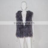 SJ007 Hooded Women Ostrich Feather Vests thumbnail-1