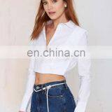 Latest Lady Blouse & Top Long Sleeve Cotton Fabric Women Blouse Top thumbnail-3