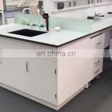 Laboratory Furniture Full Steel Floor Mounted Bench with Base Cabinet