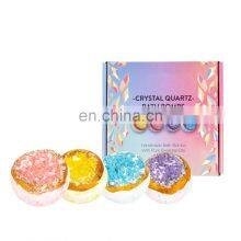 Oem Fizzy Spa Bath Ball Body Shower Foot Colorful Luxury Rose Colorful Bath Sea Salt Crystal Private Label Bath Bombs
