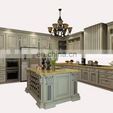 USA Wholsesale Custom Solid Wood Kitchen Cabinets Luxury Classic Shaker Style Black Kitchen Cabinet With Stainless Steel Sink thumbnail-5