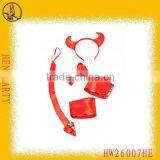 Satin Red Sexy Devil Horn Five Pieces Set For Hen Pary thumbnail-1