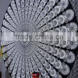 Indian Tapestry Cotton Black Mandala Print Vintage Wall Hanging Tapestries Throw Bedsheet thumbnail-2