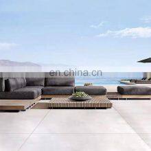 Outdoor Arab 3 Wooden Upholstered Corner Garden Sofas Sets Designs Living Room Furniture