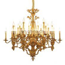 Luxury French Pendant Light Brass Pendant Lamp Gold Chandelier Candle Chandeliers Antique Brass Light thumbnail-1
