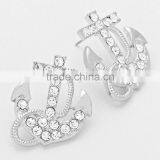 Stud Earring Wholesale Fashion Crystal Anchor Stud Earring Cheap Earring on thumbnail-1
