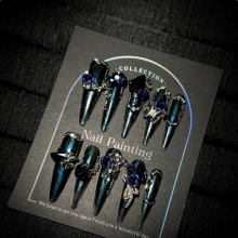 Wholesale Price Customized False Nail Dark Gothic Light Luxury for Special Occasions thumbnail-5