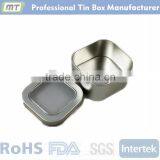 Small Metal Square Tin Box With Window Top for Gift Package thumbnail-1