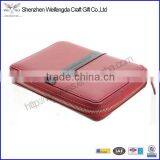 Red pu Leather Notebook Holder Ring Binder Case With Zip Quality Choice