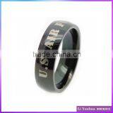 316L Stainless Steel Rings Laser Printed Black Plated Rings thumbnail-1
