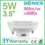 AC100-240V High Quality Non-isloated Driver 3.5inch 5W Led Ceiling Downlights thumbnail-3
