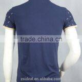 Fashion Design 100% Cotton V-neck Man Polo T-shirt, OEM Factory in ZhongShan GuangDong thumbnail-4