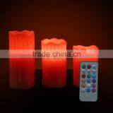 Wax Drip Pillar Candles With Remote Control