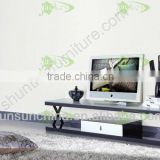 morden free stand flame plating toughened glass TV stands