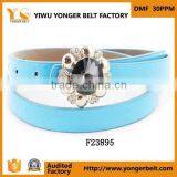 new fashion beautiful blue skinny girls rhinestone latest casual garment belt