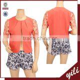 2015 Own Design 100% Polyester Applique Sleeve Lady Blouse thumbnail-1